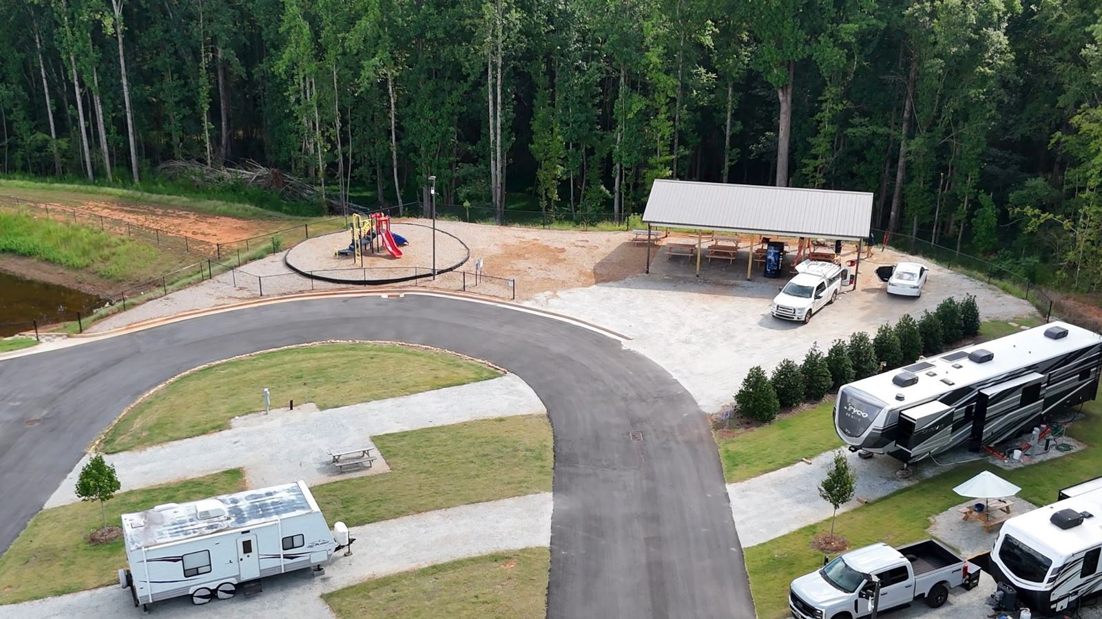 Playground and covered picnic pavilion